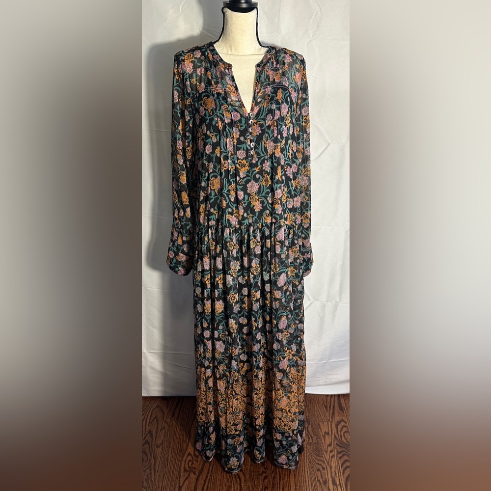 NWT $168 Free People See It Through‎ Sheer Flowy Maxi Dress